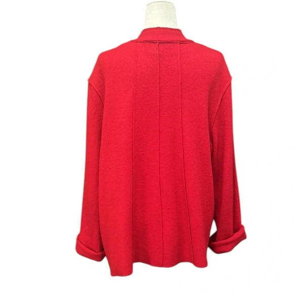 Coldwater Creek Wool Blend Button Front Cardigan Blazer Red Size XL - Picture 8 of 12